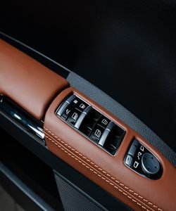 Door Panel Wrap in Brown color Napa leather